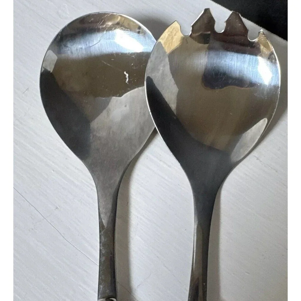 Portmeirion Botanic Garden Set of 2 Salad Servers Flowers Butterfly Utensils